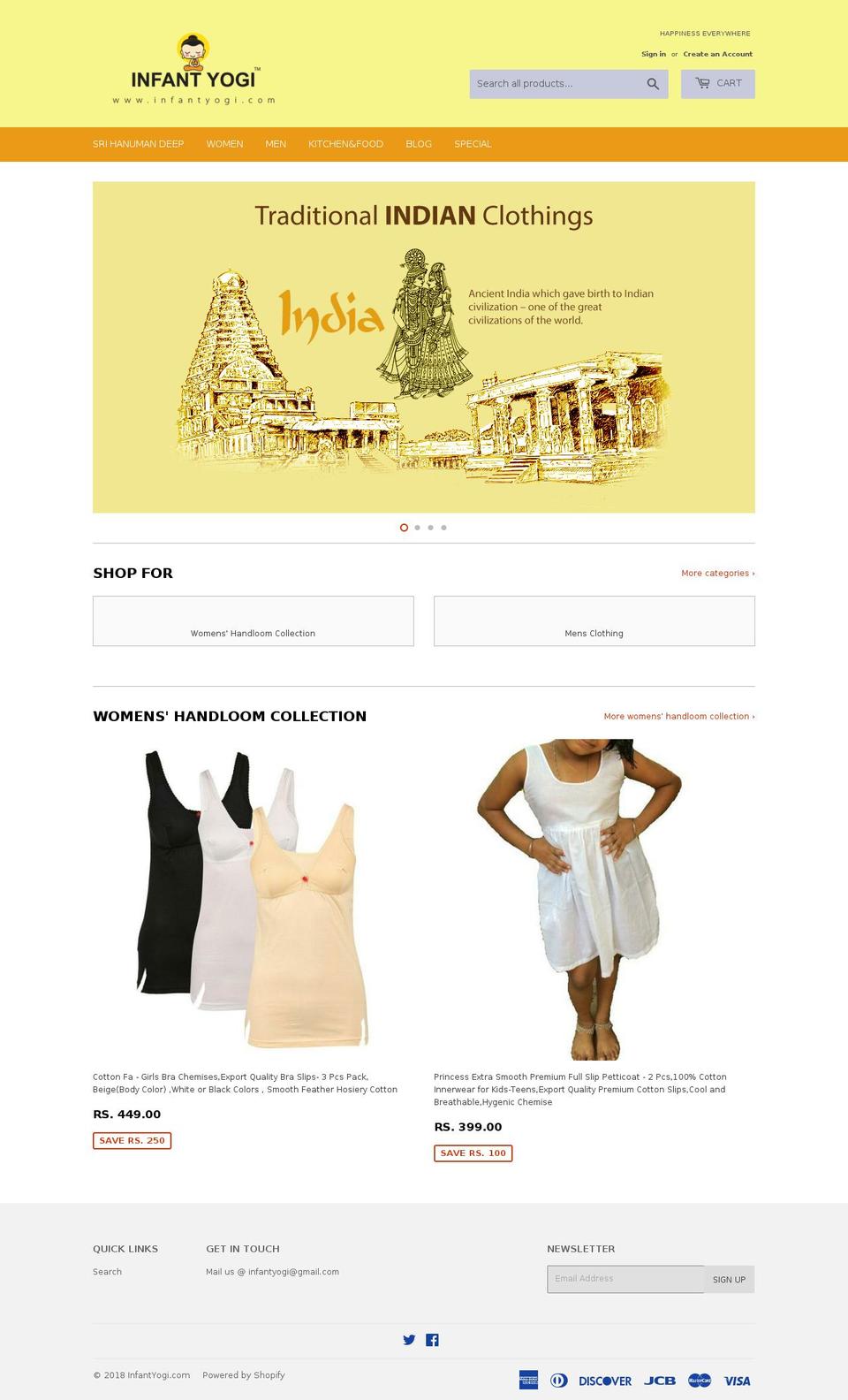 infantyogi.com — Shopify storefront screenshot