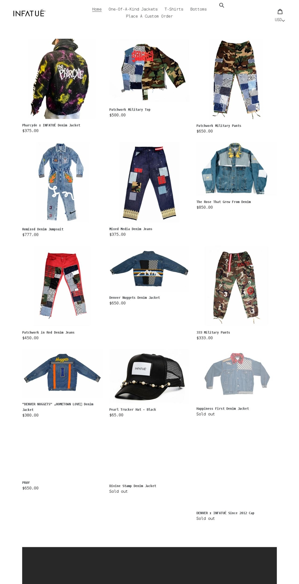 infatueclothing.com shopify website screenshot