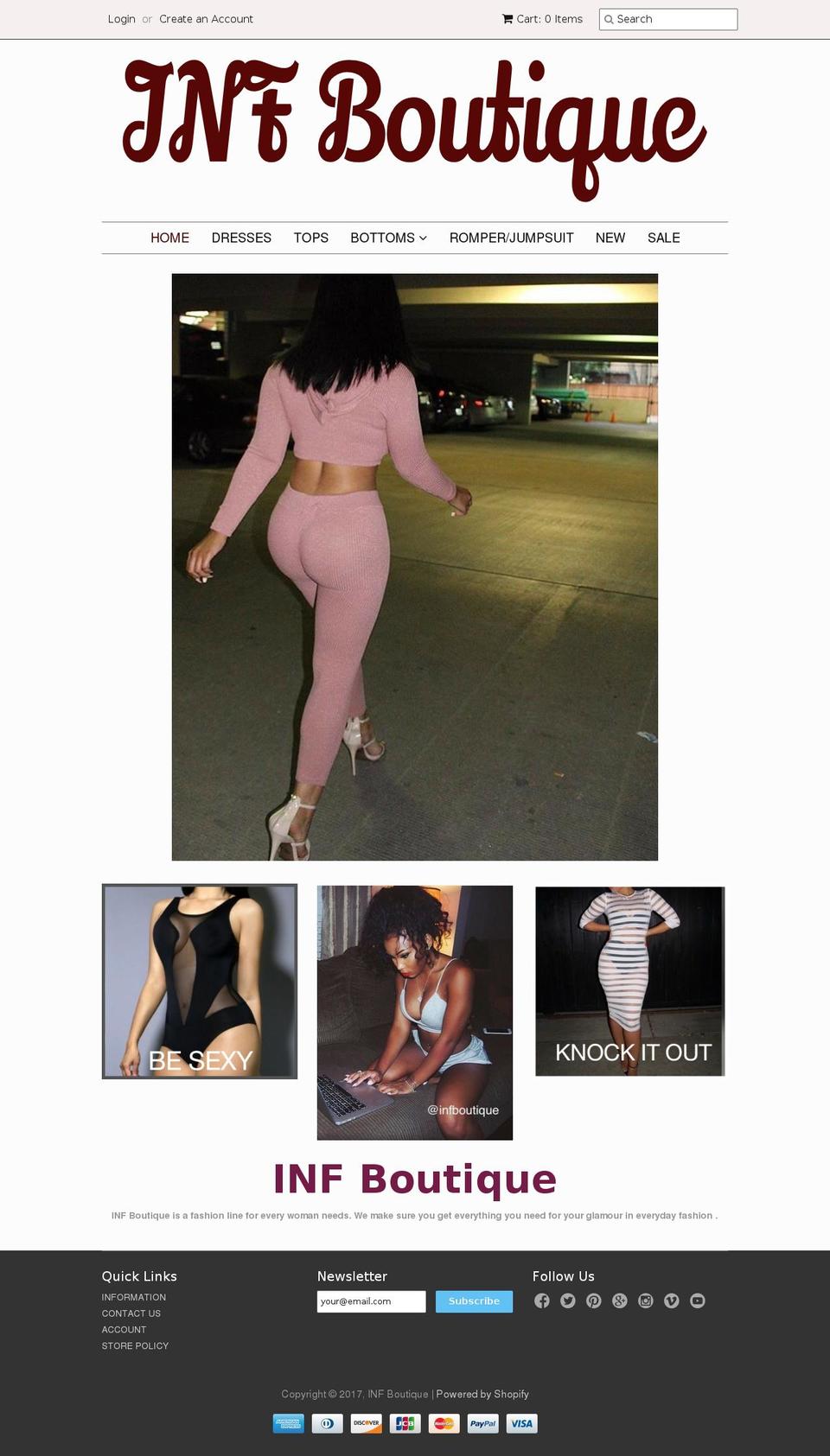 infboutique.com shopify website screenshot