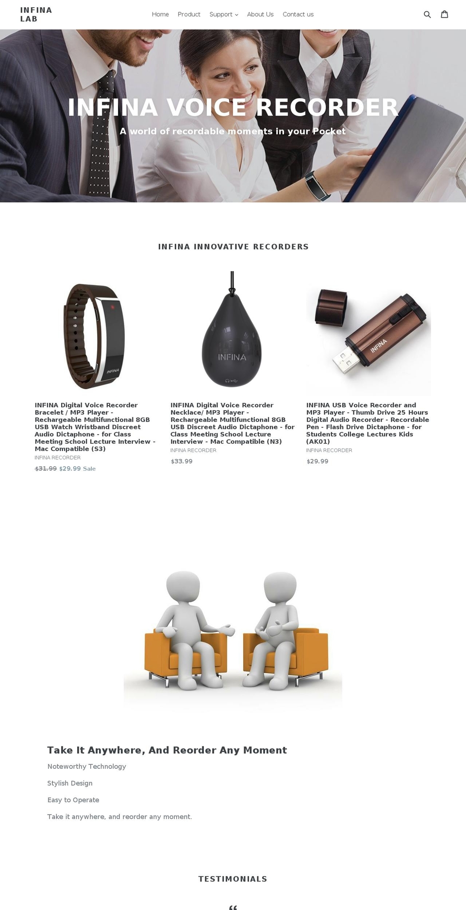 infinalab.com — Shopify storefront screenshot