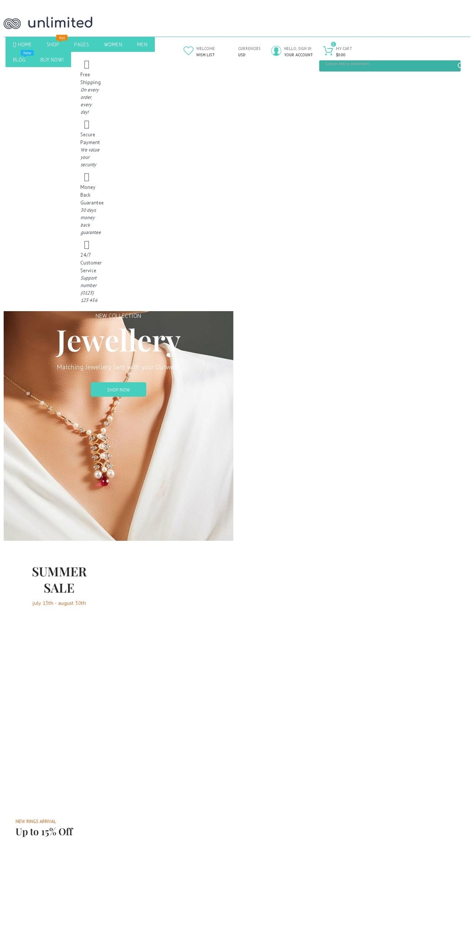 infinit-jewelry.myshopify.com shopify website screenshot