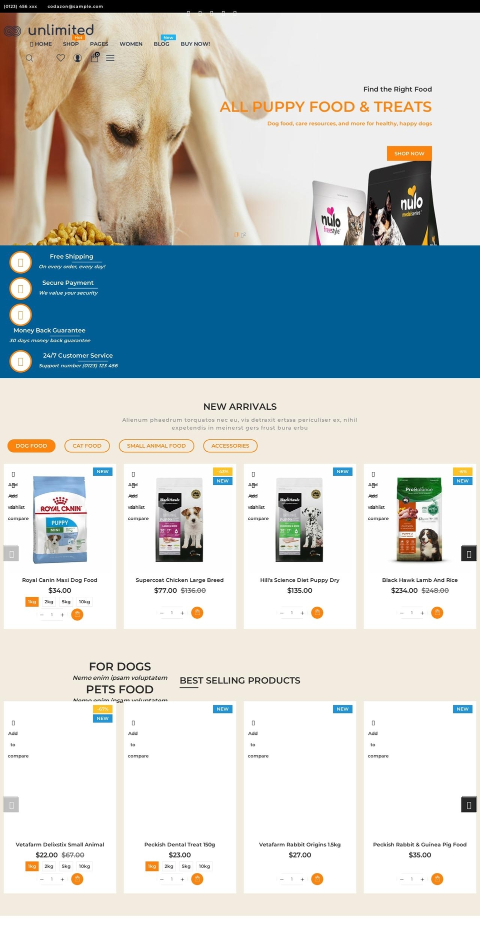 infinit Shopify theme site example infinit-pets.myshopify.com