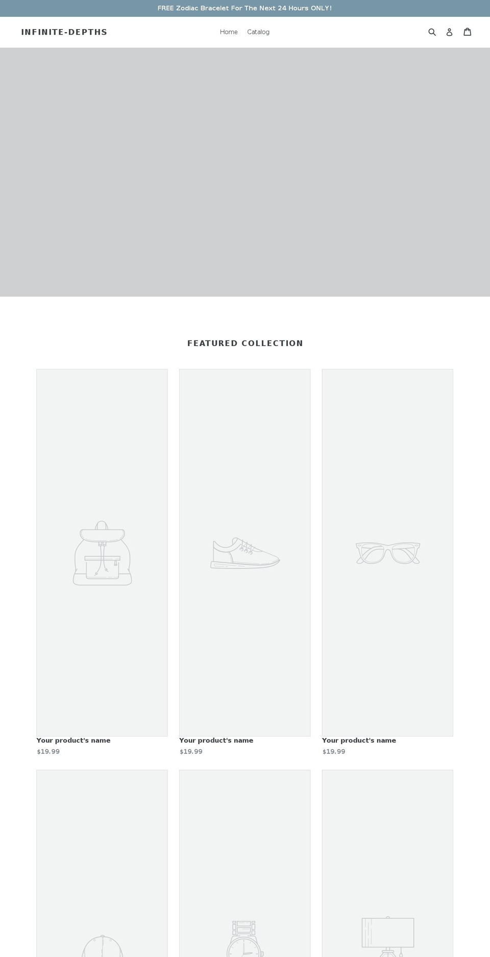 infinite-depths.com shopify website screenshot