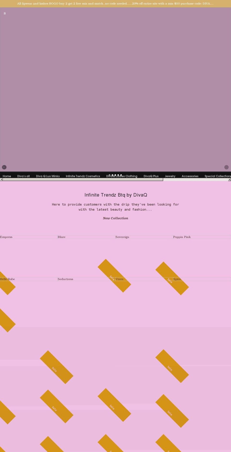 infinite-trendz.com shopify website screenshot