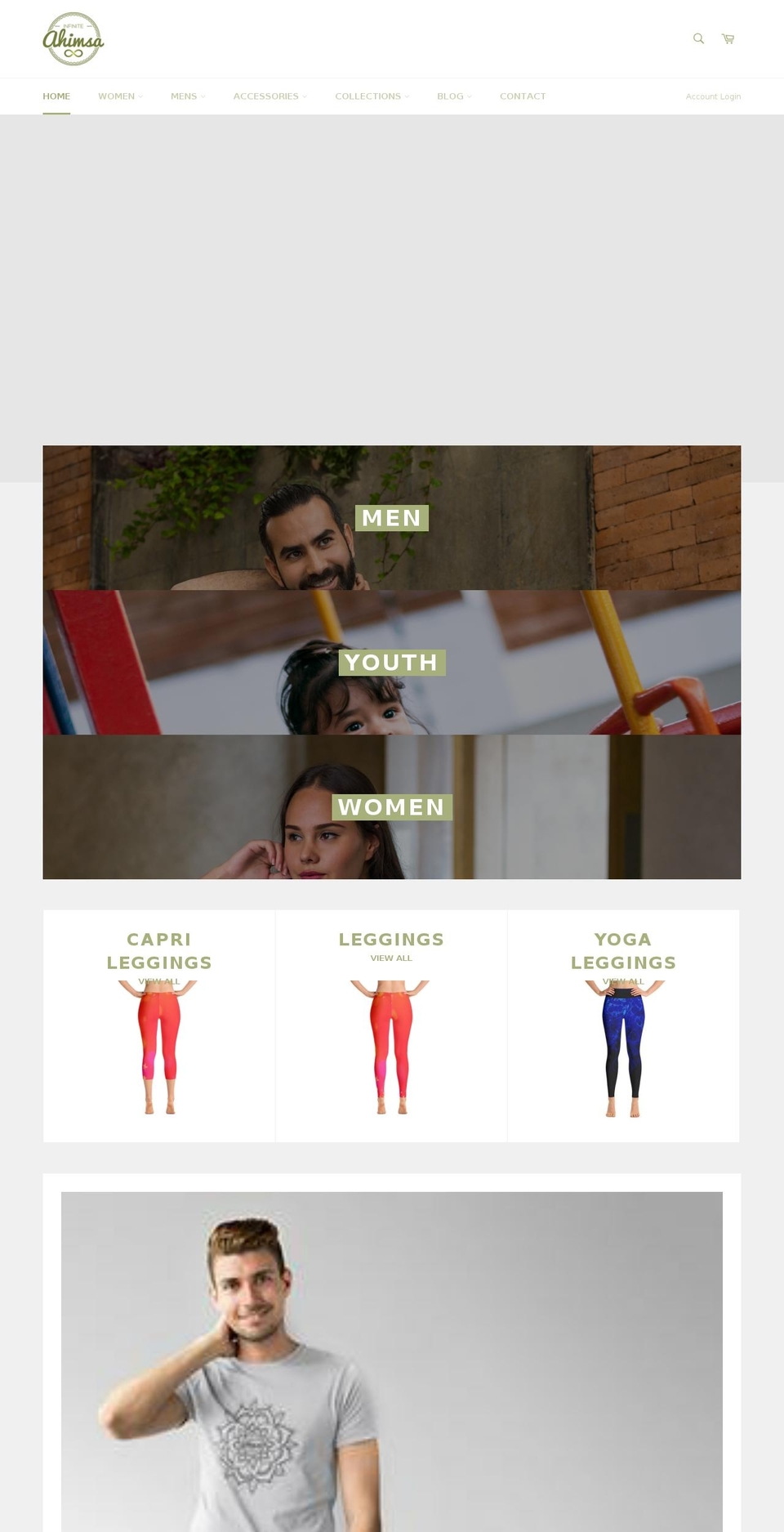 infiniteahimsa.com — Shopify storefront screenshot
