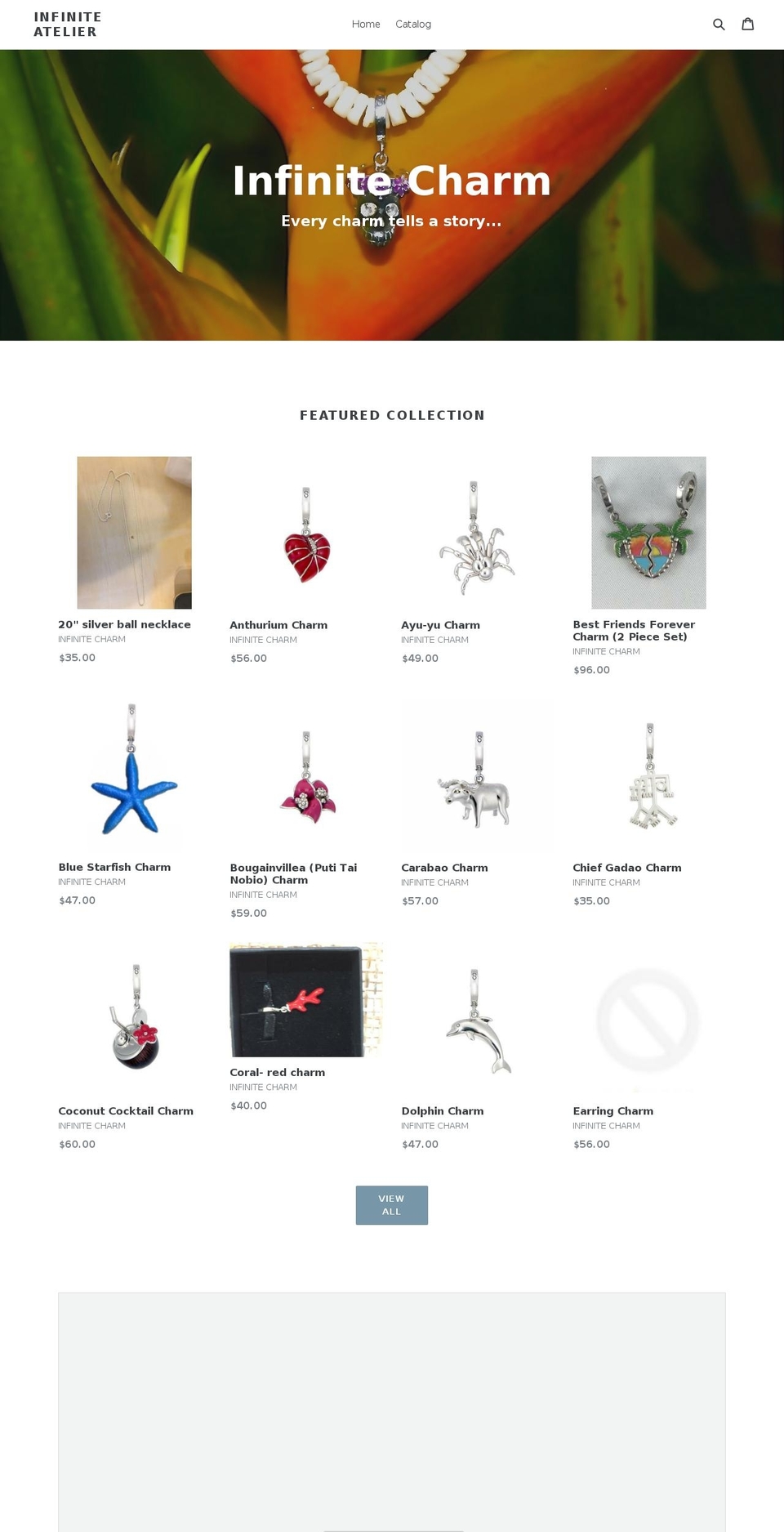 infinitecharm.net shopify website screenshot