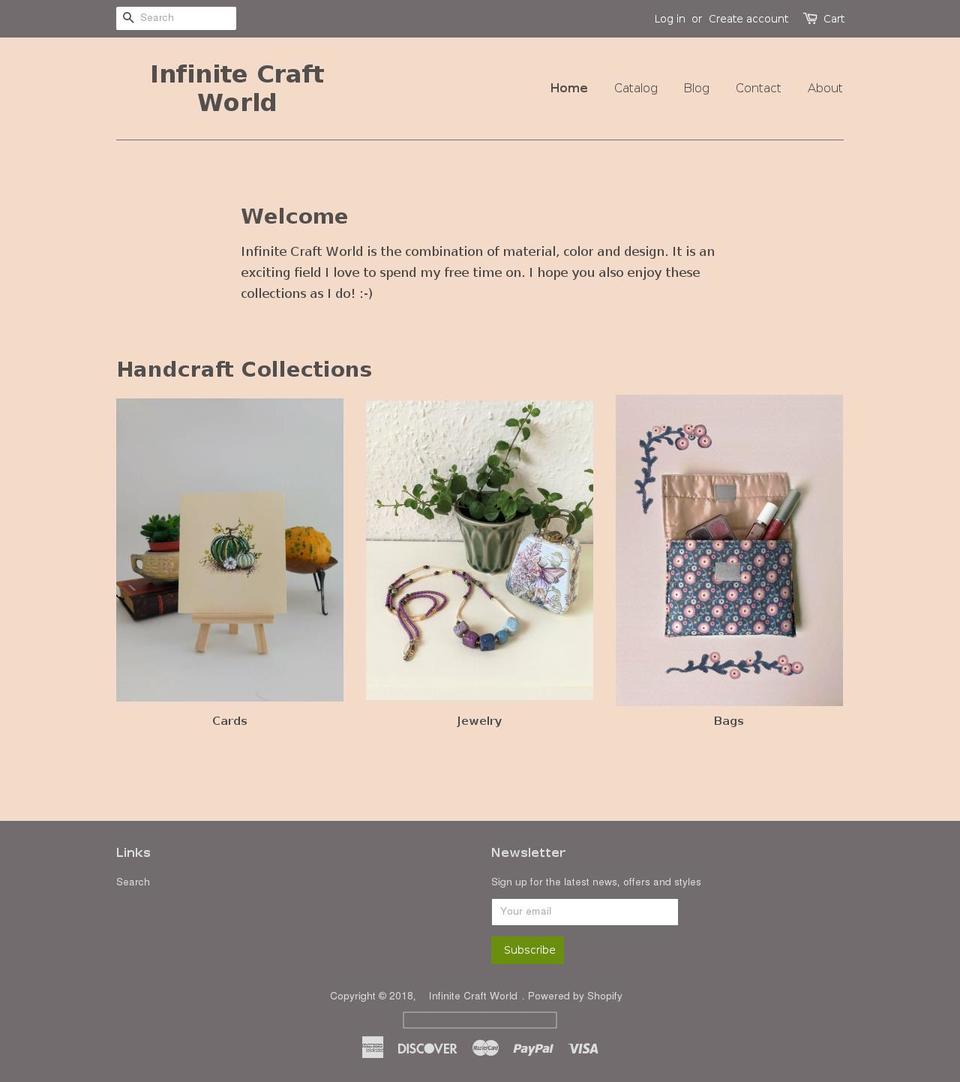 infinitecraftworld.com — Shopify storefront screenshot