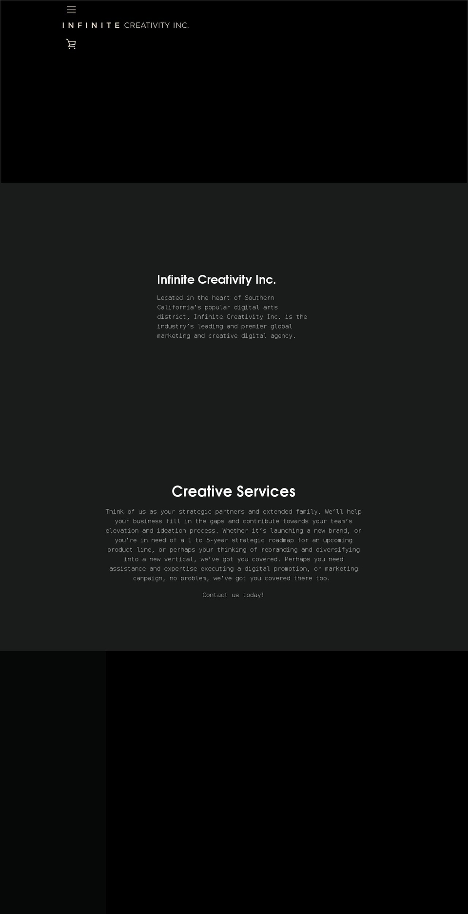 infinitecreativityinc.com shopify website screenshot