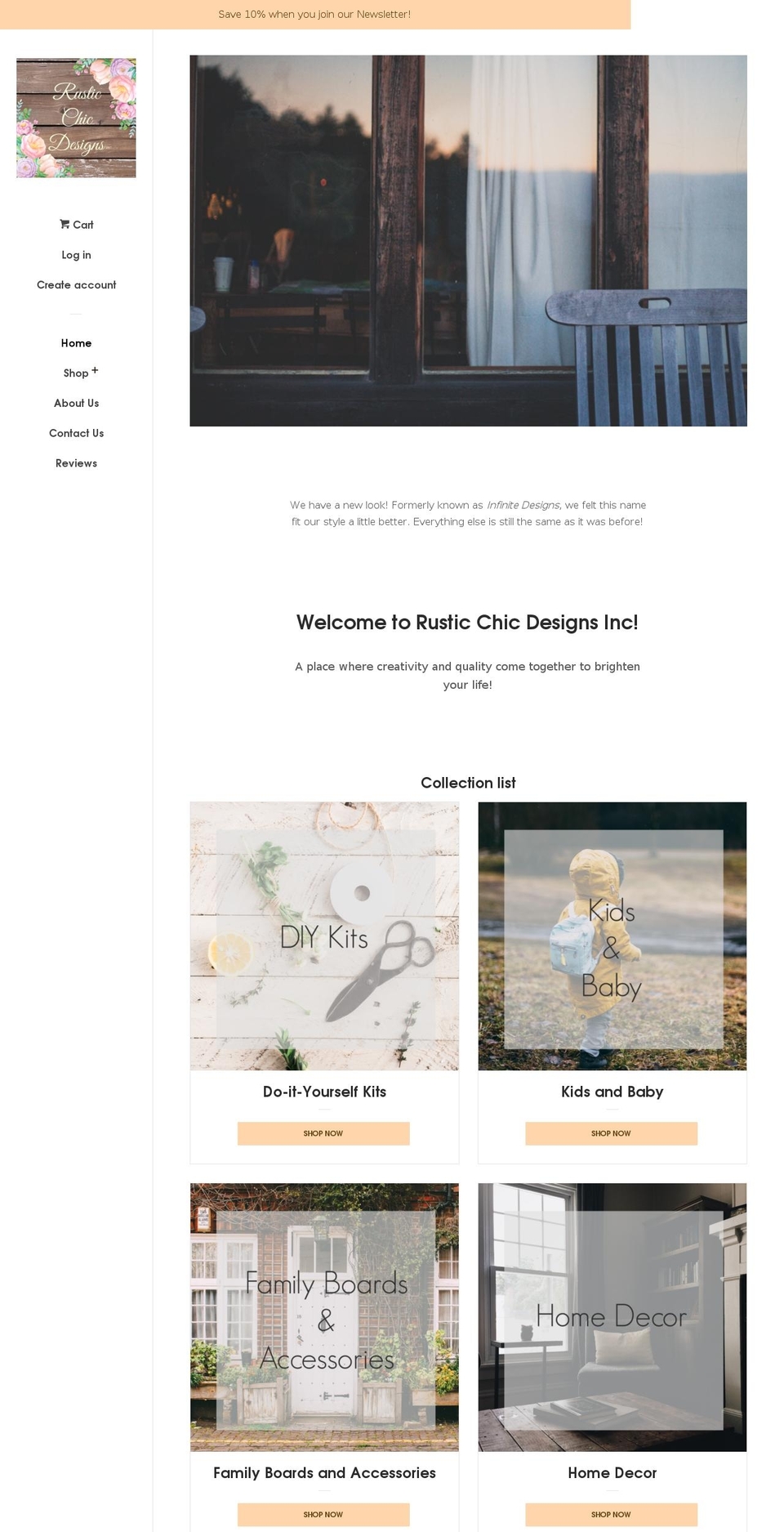 infinitedesigns4u.com — Shopify storefront screenshot