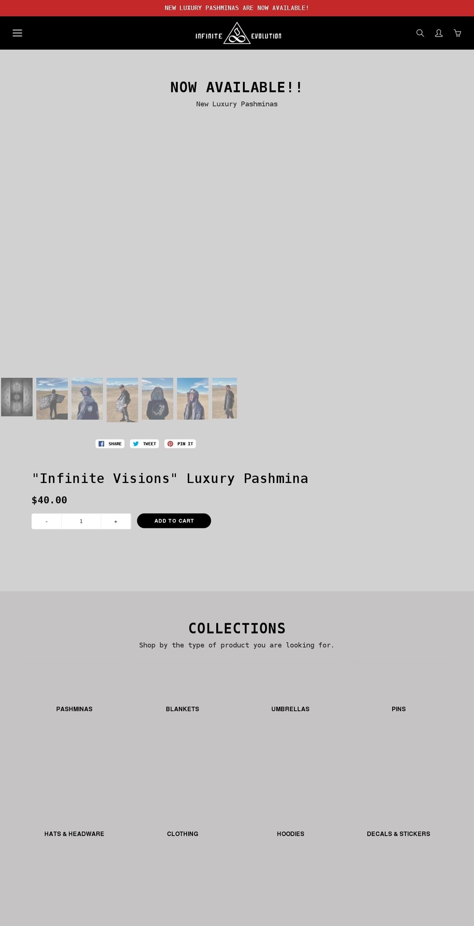 infiniteevolutionart.com shopify website screenshot