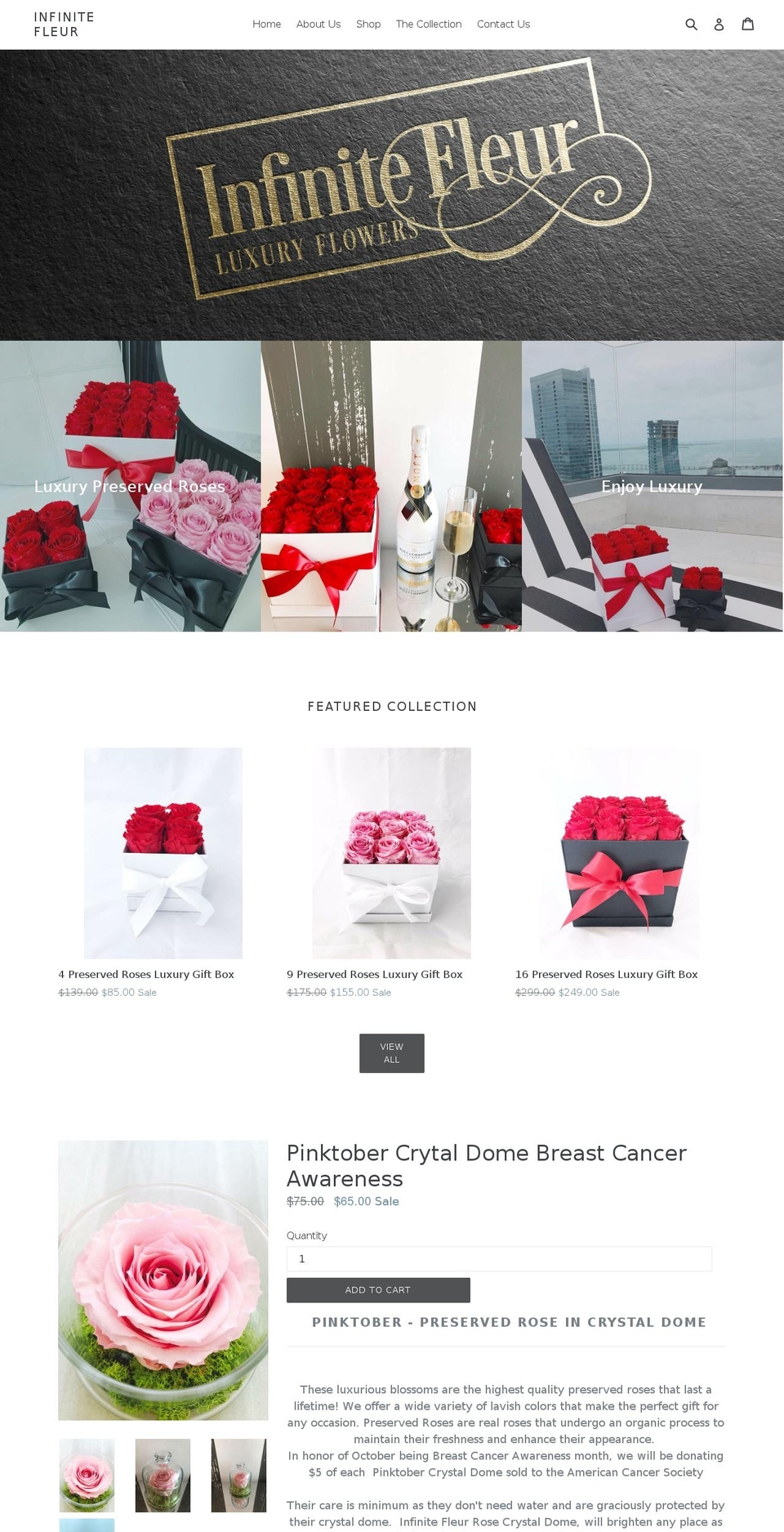 Sterling Shopify theme site example infinitefleur.com