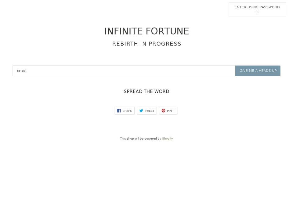 infinitefortune.earth shopify website screenshot