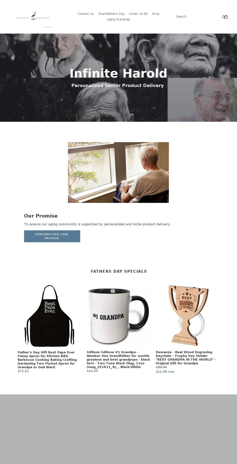 infiniteharold.com — Shopify storefront screenshot
