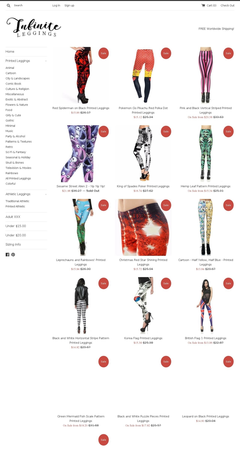 infiniteleggings.com — Shopify storefront screenshot