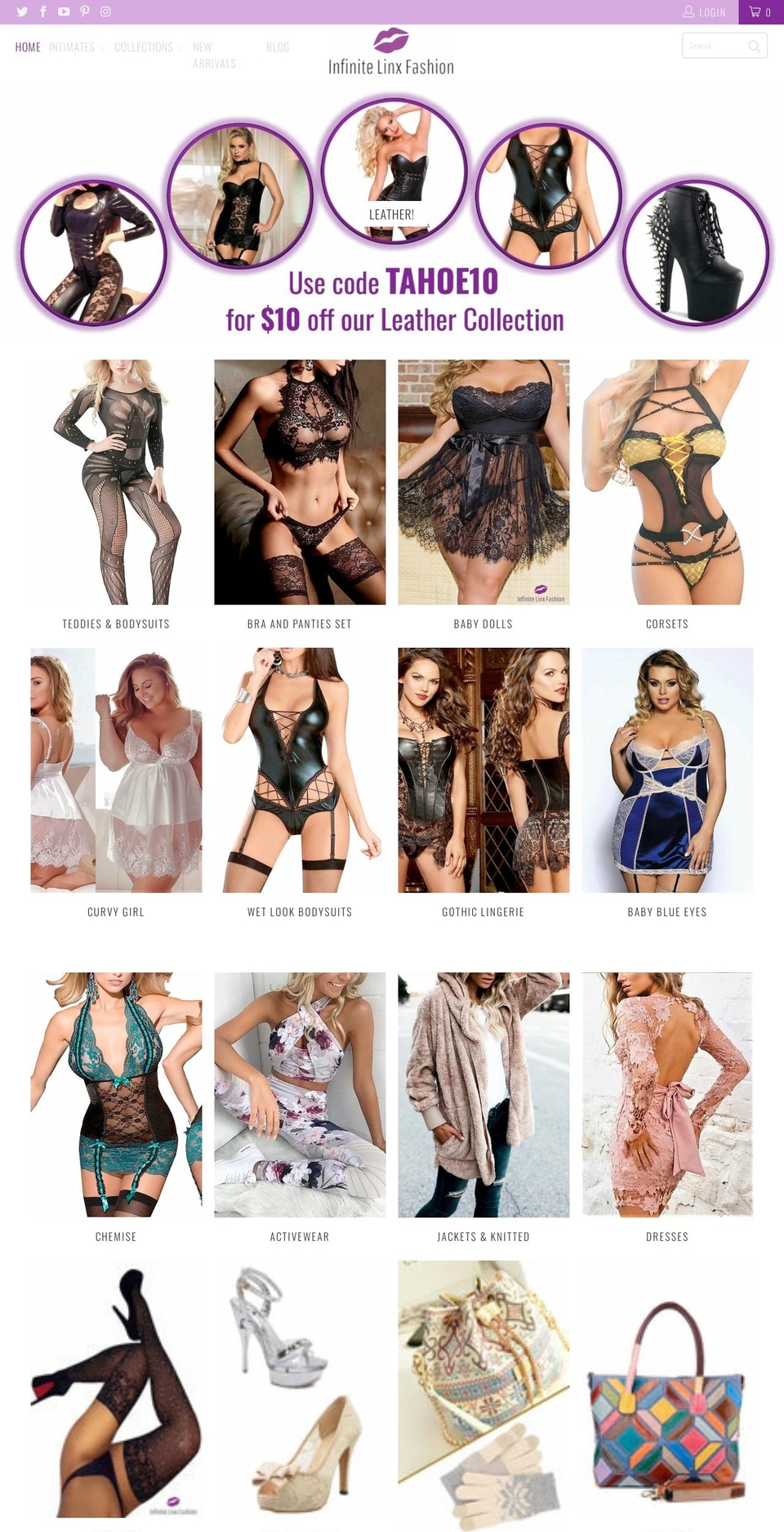 infinitelinxfashion.com — Shopify storefront screenshot
