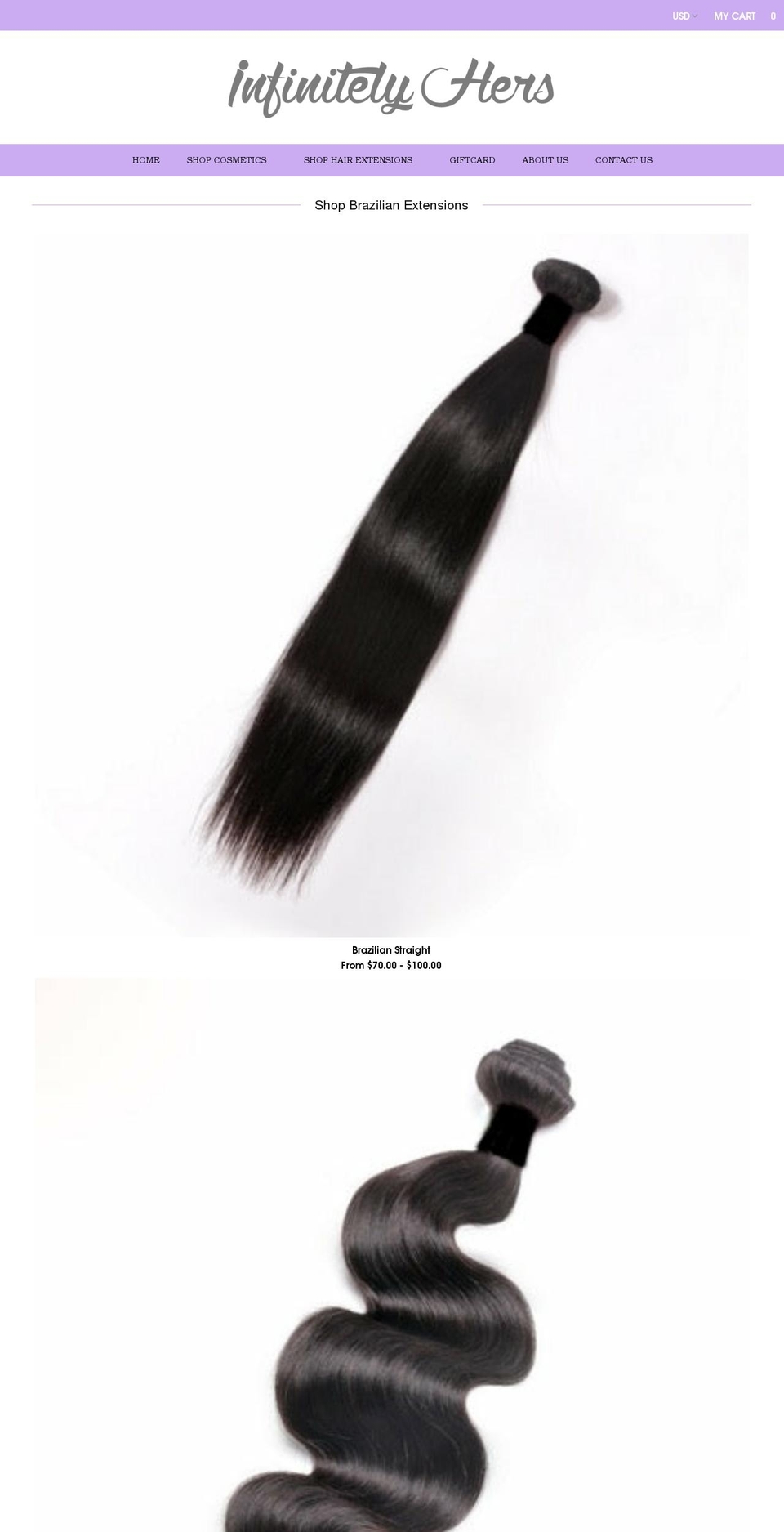 infinitelyhers.com shopify website screenshot