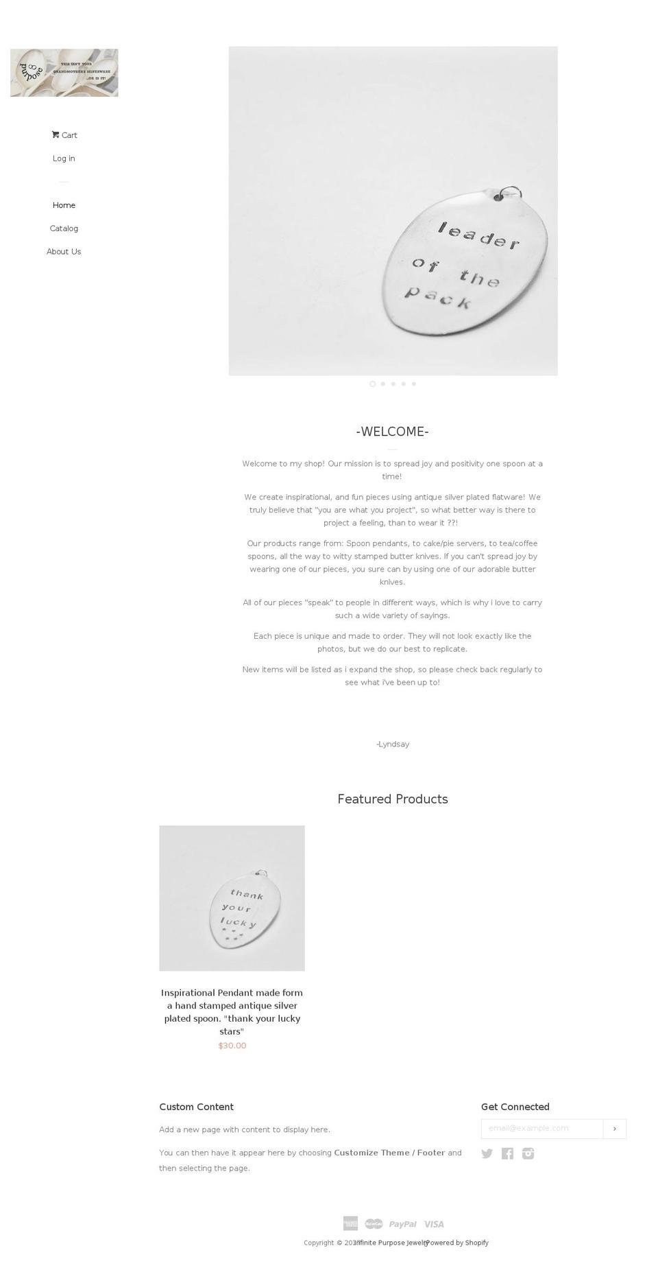 infinitepurposejewelry.com shopify website screenshot