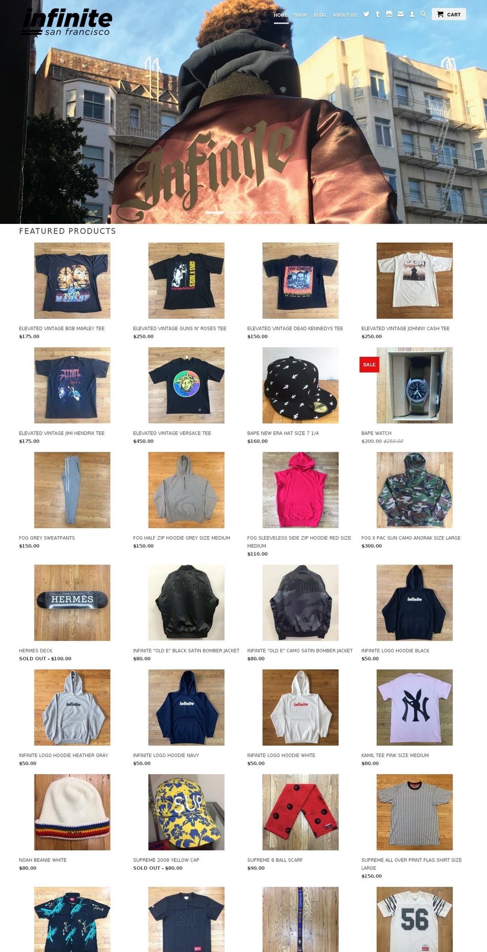 infinitesf.com shopify website screenshot