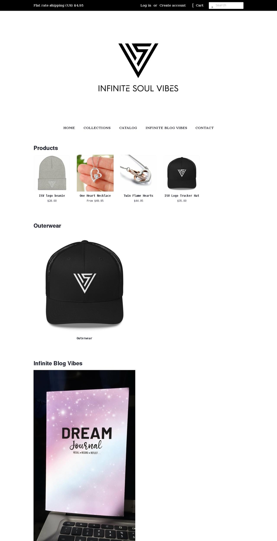 infinitesoulvibes.com shopify website screenshot