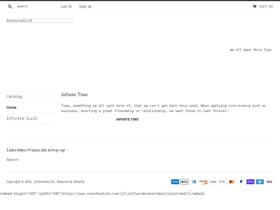 infinitetimeent.com shopify website screenshot