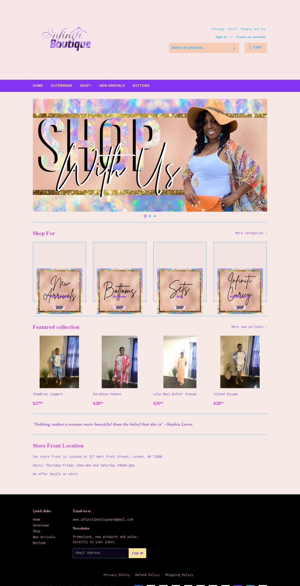 infiniti-boutique.com shopify website screenshot