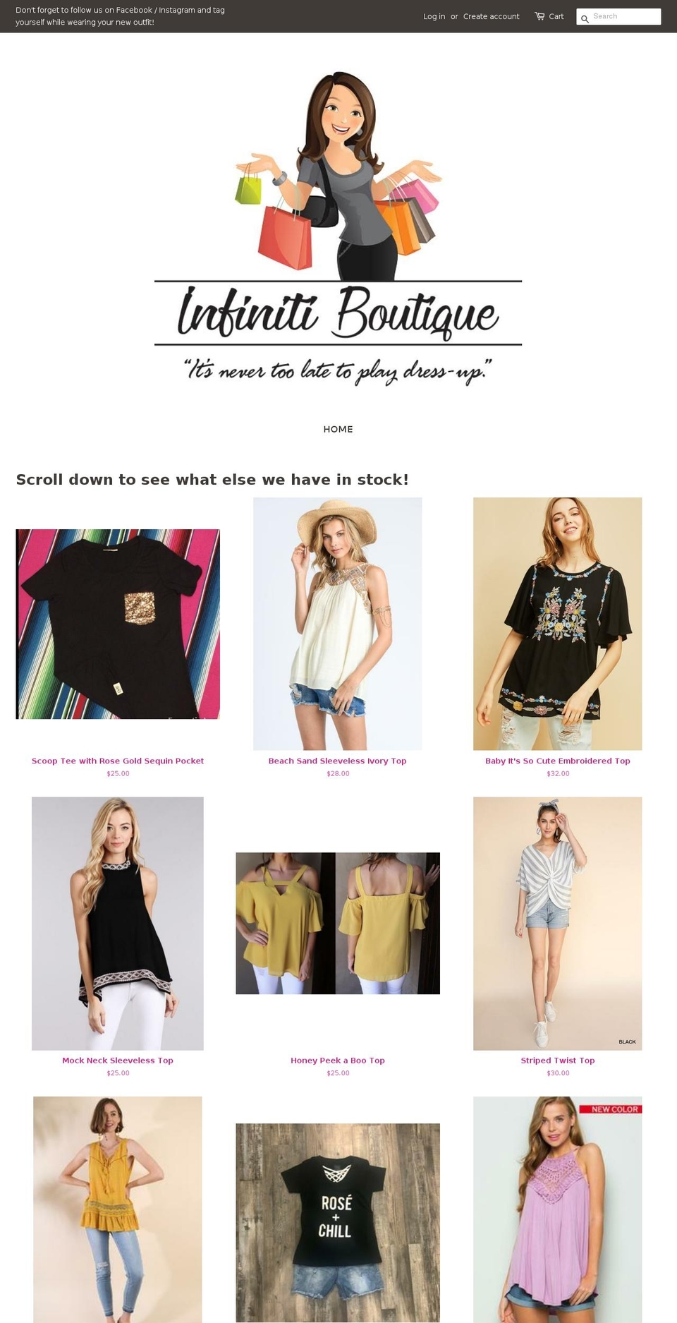 infinitiboutiquesocal.com shopify website screenshot