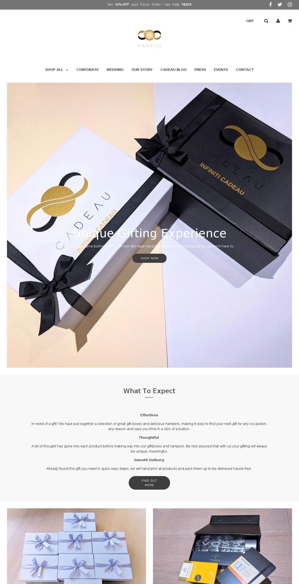 infiniticadeau.com — Shopify storefront screenshot