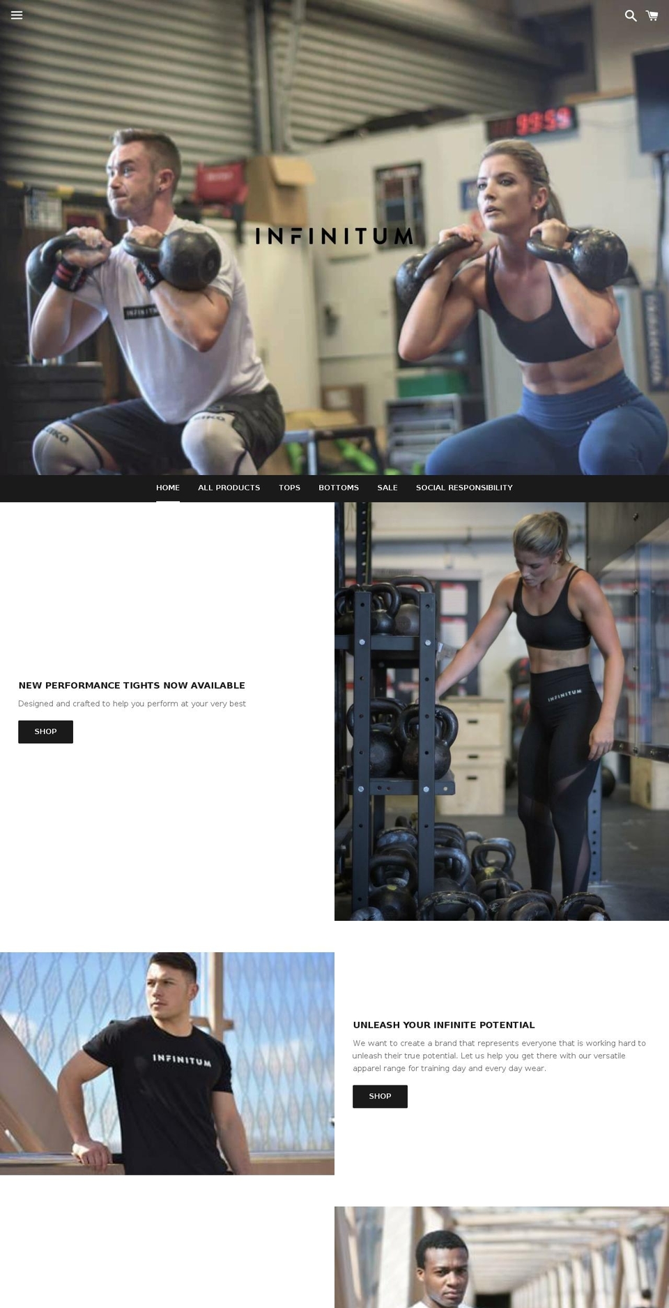 infinitumapparel.com — Shopify storefront screenshot