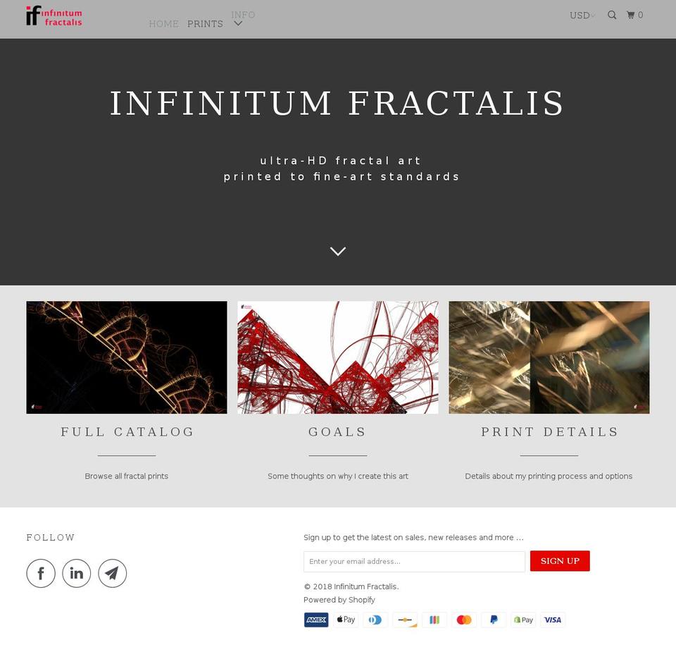 infinitumfractalis.com — Shopify storefront screenshot
