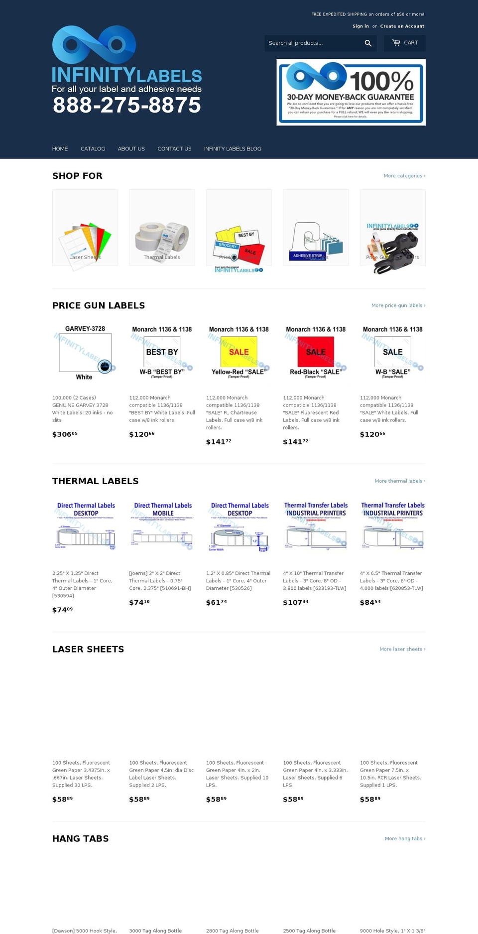 infinity-labels.com shopify website screenshot