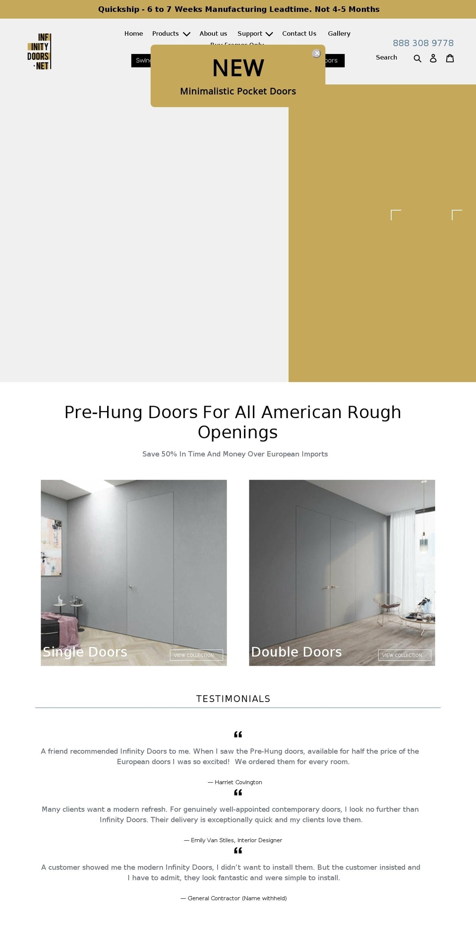 infinitydoors.net shopify website screenshot