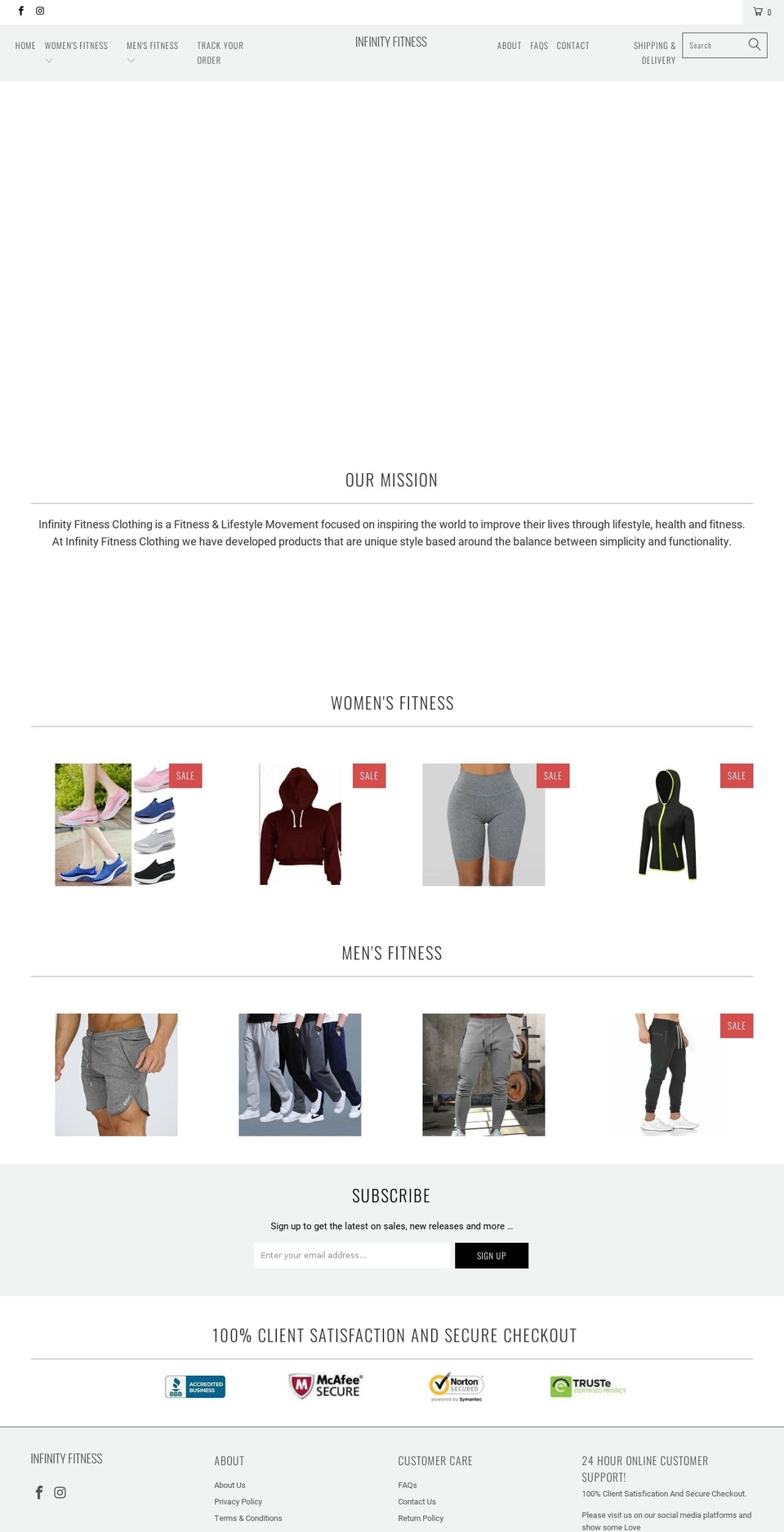 infinit Shopify theme site example infinityfitnes.com