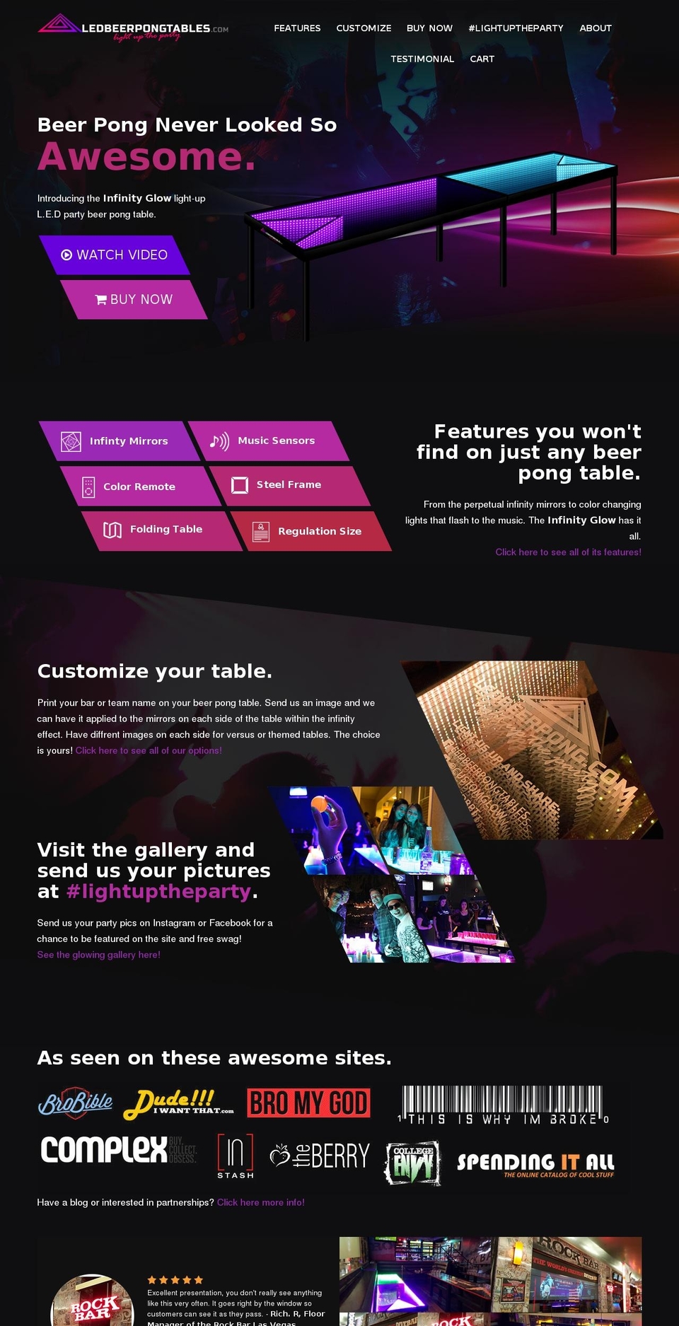 LEDBPT-2016 Shopify theme site example infinityglowtables.com