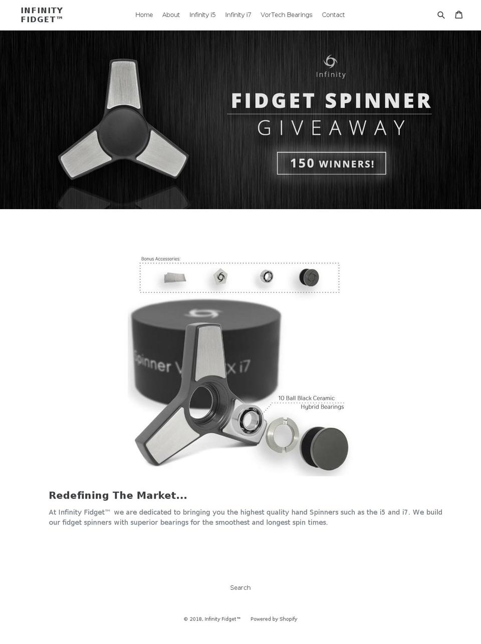 infinityhandspinners.com — Shopify storefront screenshot