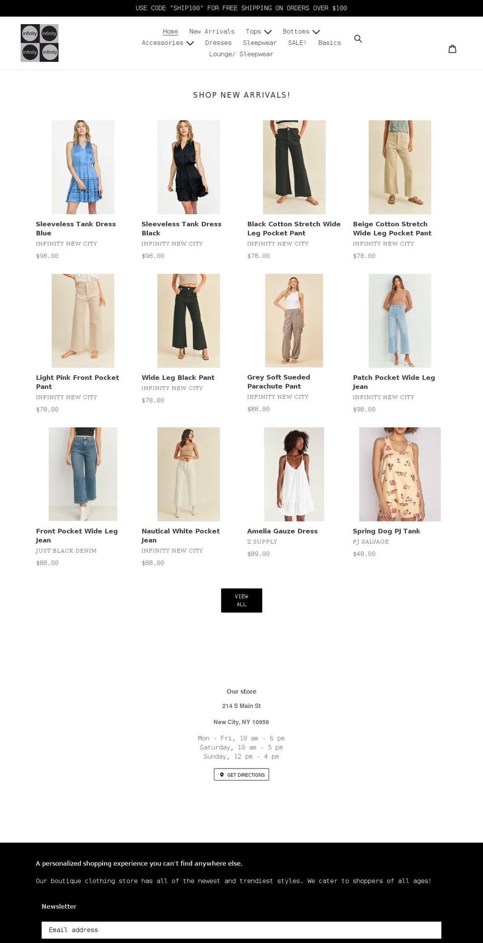 infinitynewcity.com shopify website screenshot