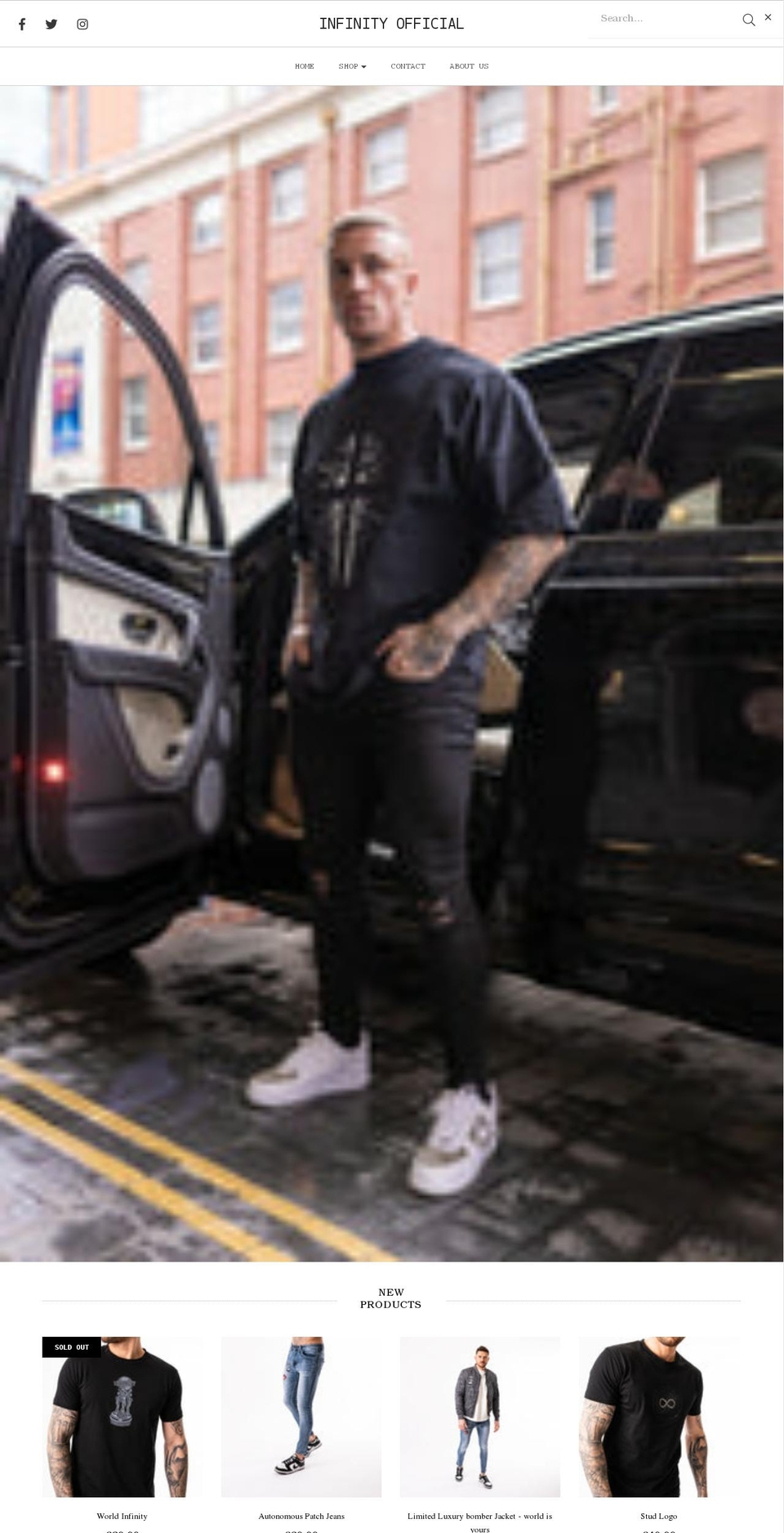 infinityofficial.co.uk shopify website screenshot