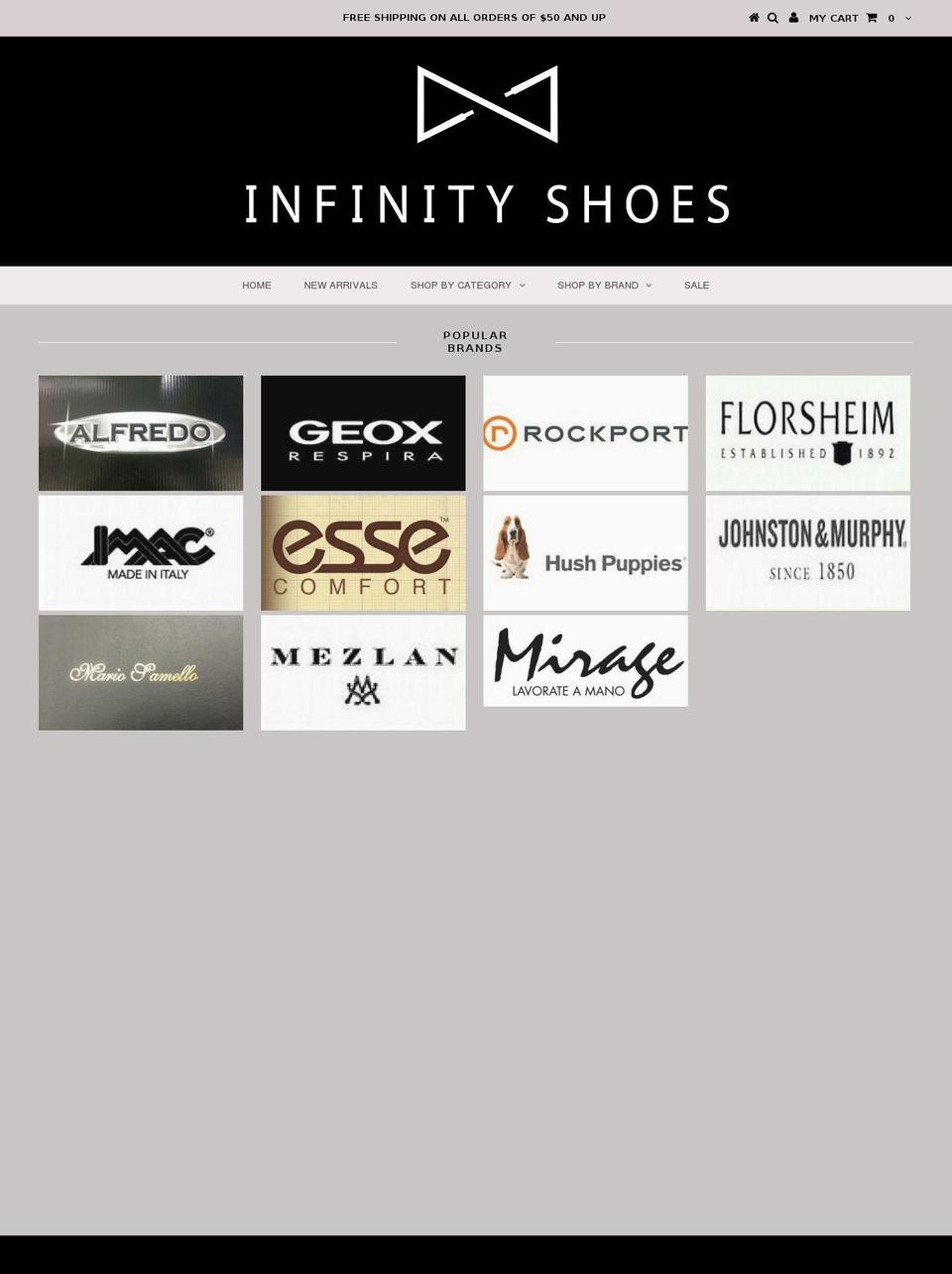 infinityshoesusa.com shopify website screenshot