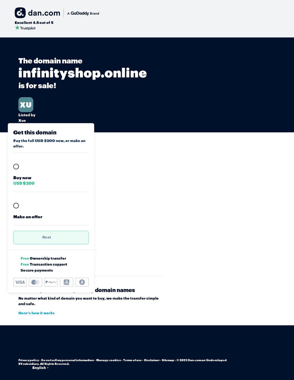 infinityshop.online shopify website screenshot