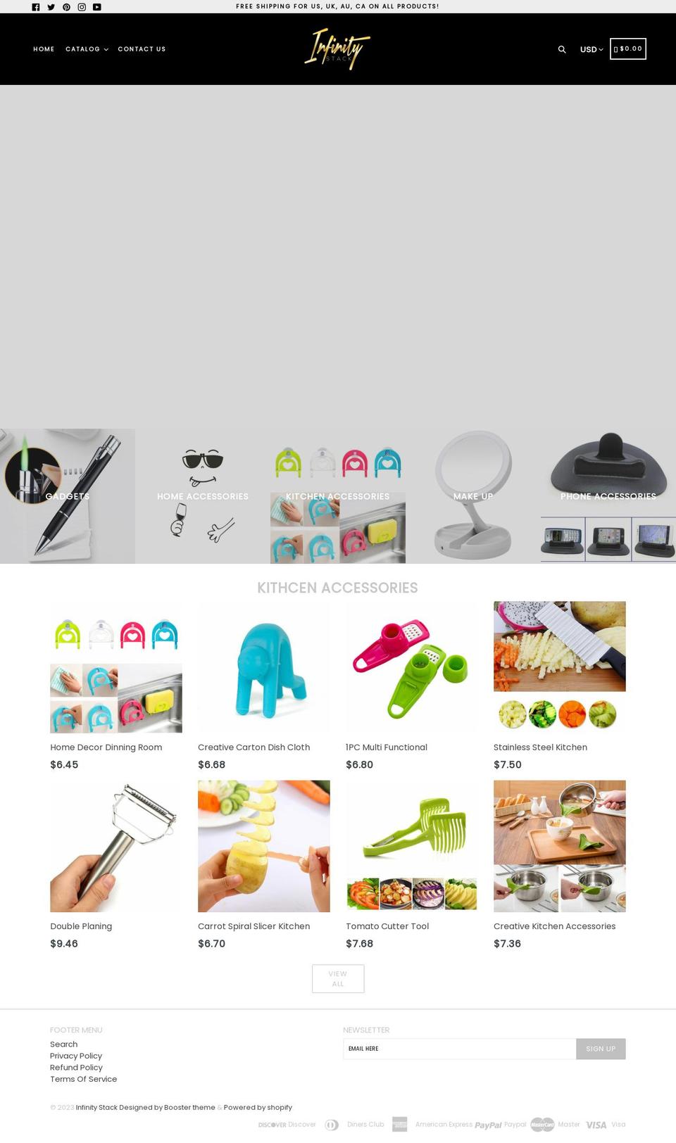 infinitystack.net shopify website screenshot