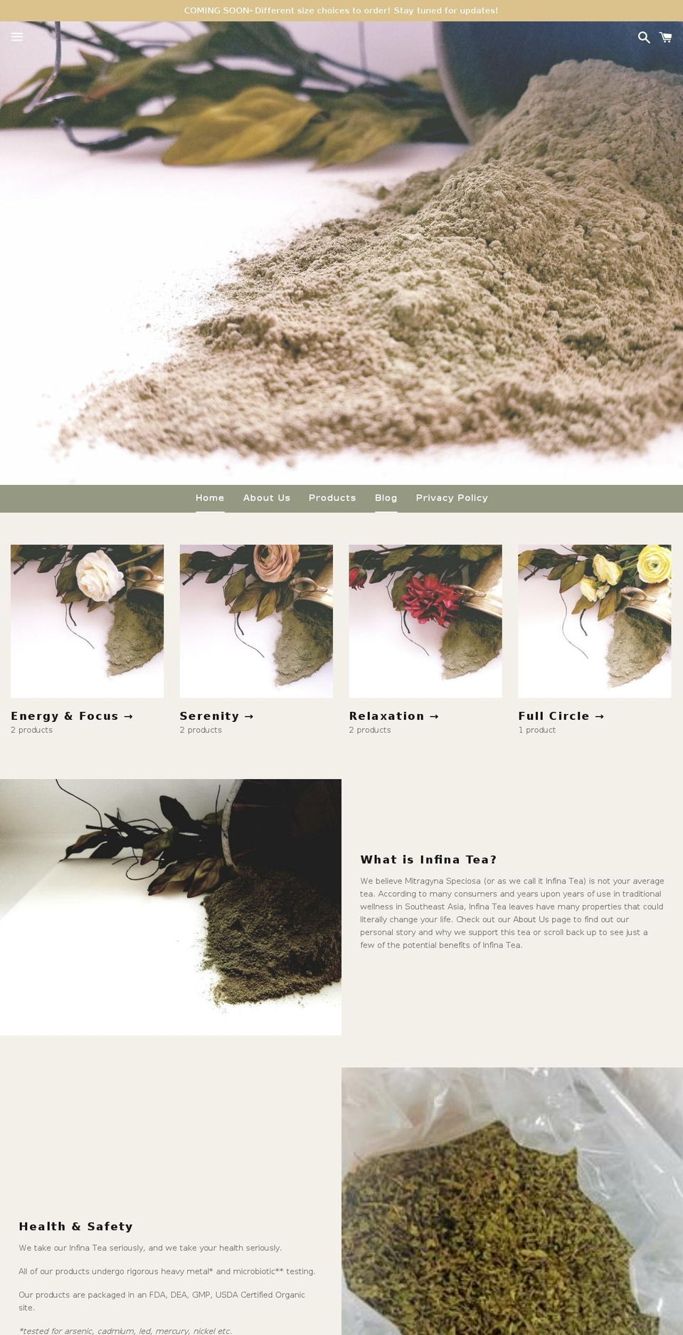 infinitysupplementsworldwide.com — Shopify storefront screenshot