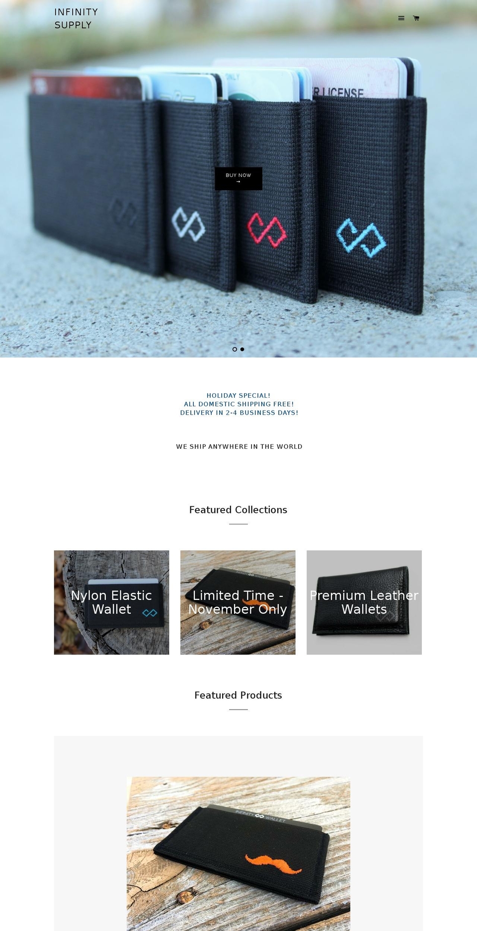 infinitywallet.com shopify website screenshot