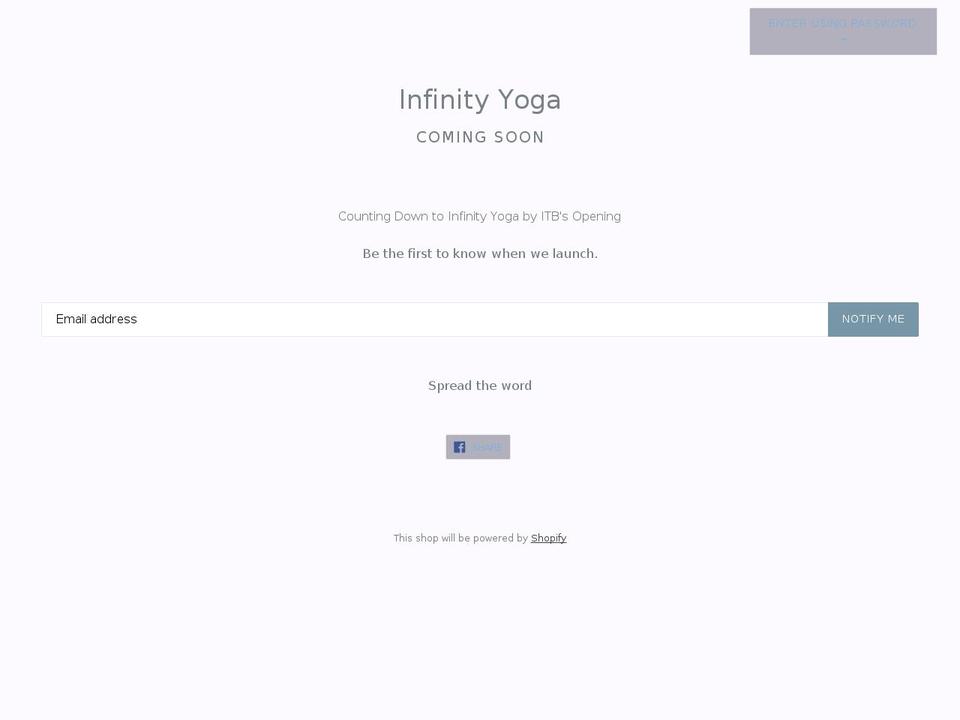 infinityyogahk.com — Shopify storefront screenshot