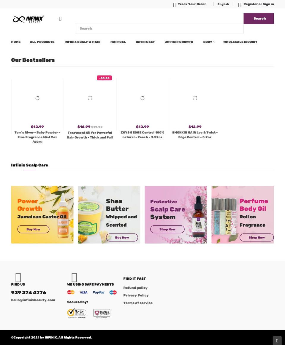 Annie's theme Shopify theme site example infinixbeauty.com