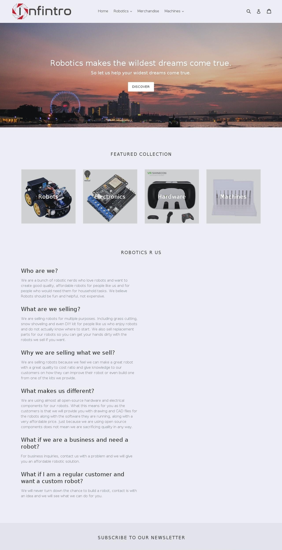 infintro.com — Shopify storefront screenshot