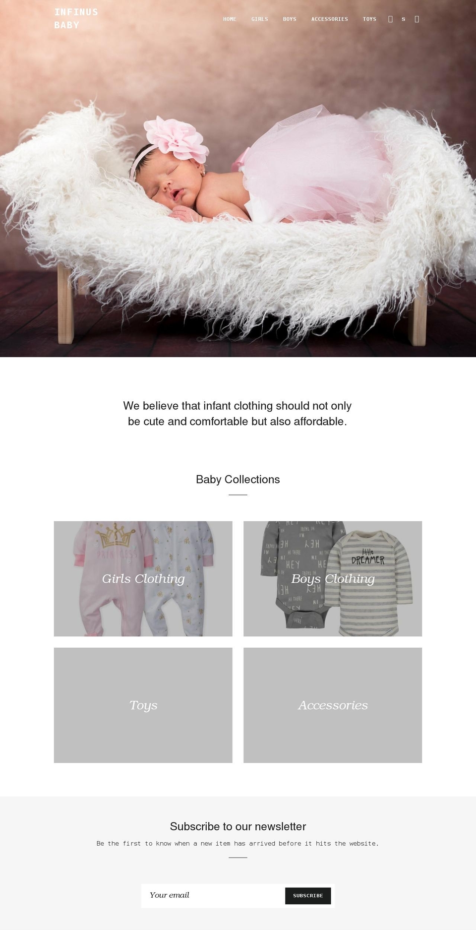 infinusbaby.com shopify website screenshot