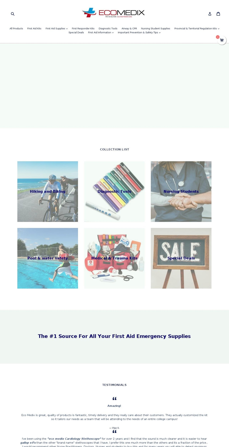 infirmarysupplies.com — Shopify storefront screenshot