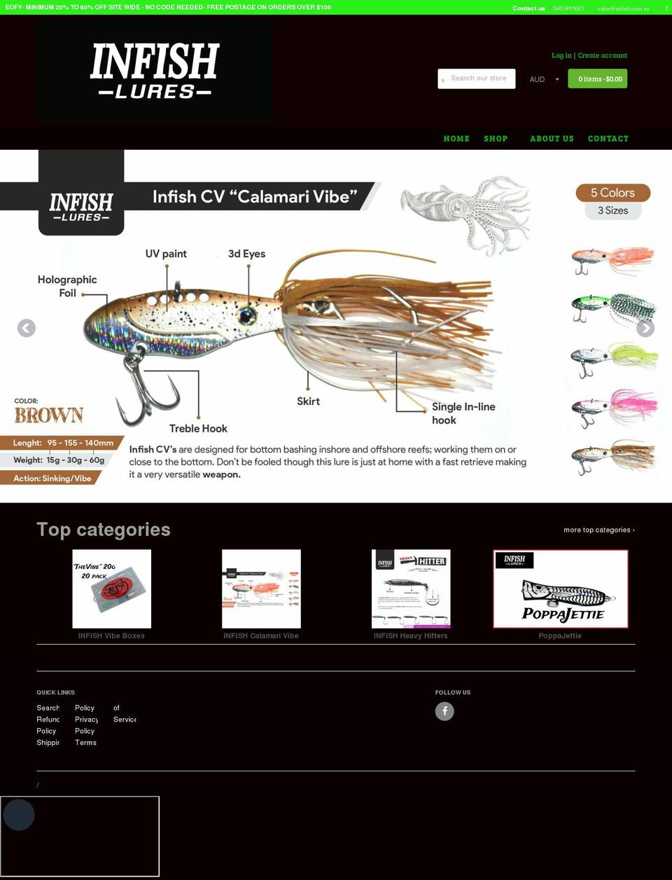 infish.com.au shopify website screenshot