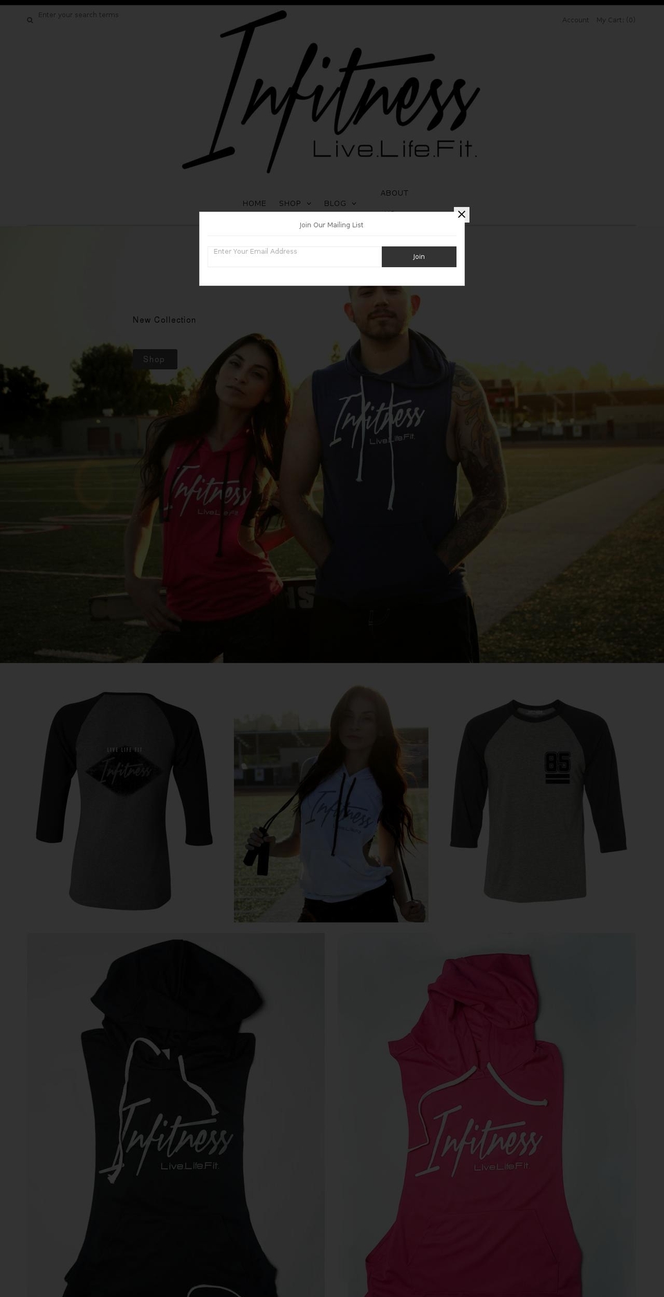 infitnessapparel.com shopify website screenshot