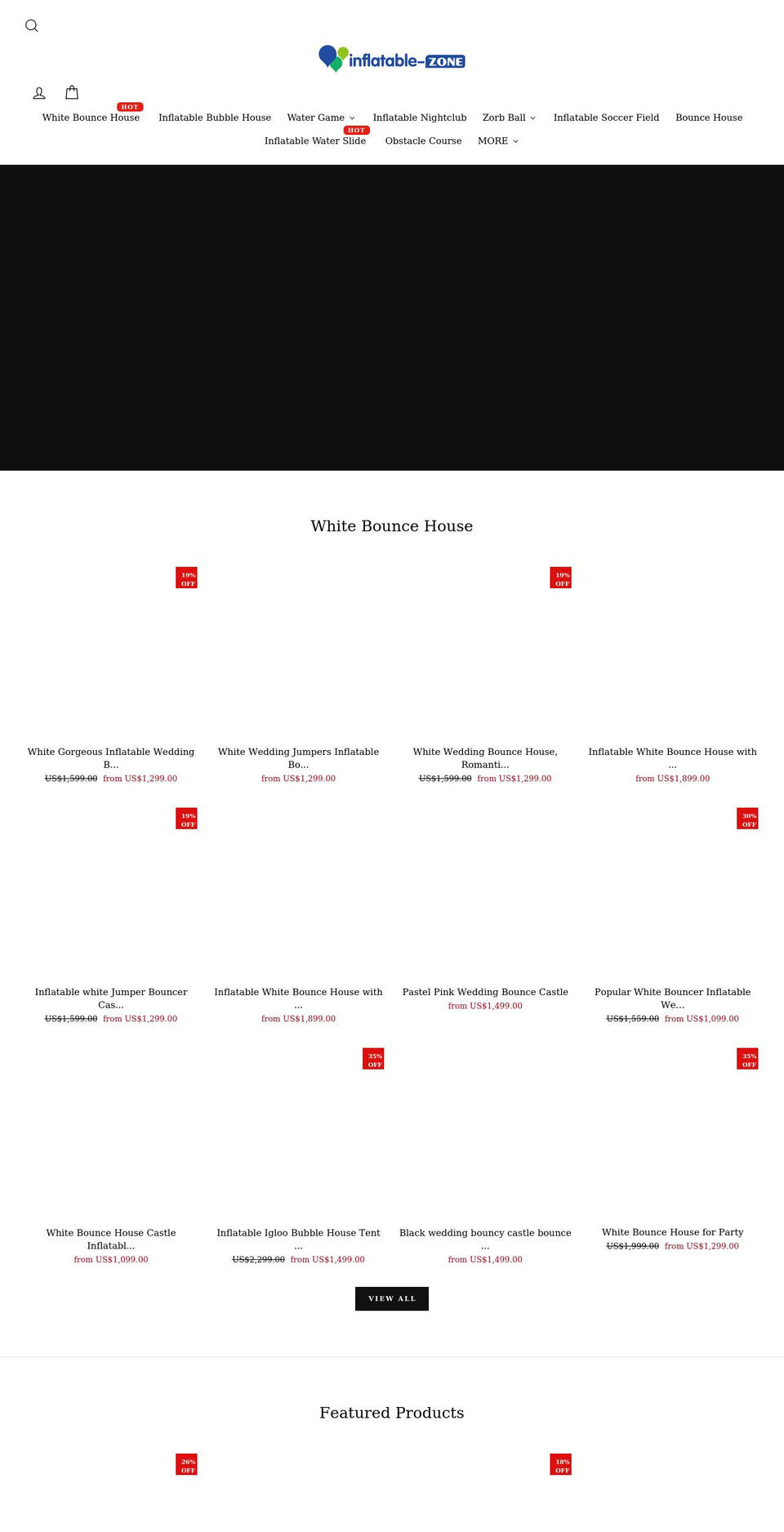 inflatable-zone.com shopify website screenshot