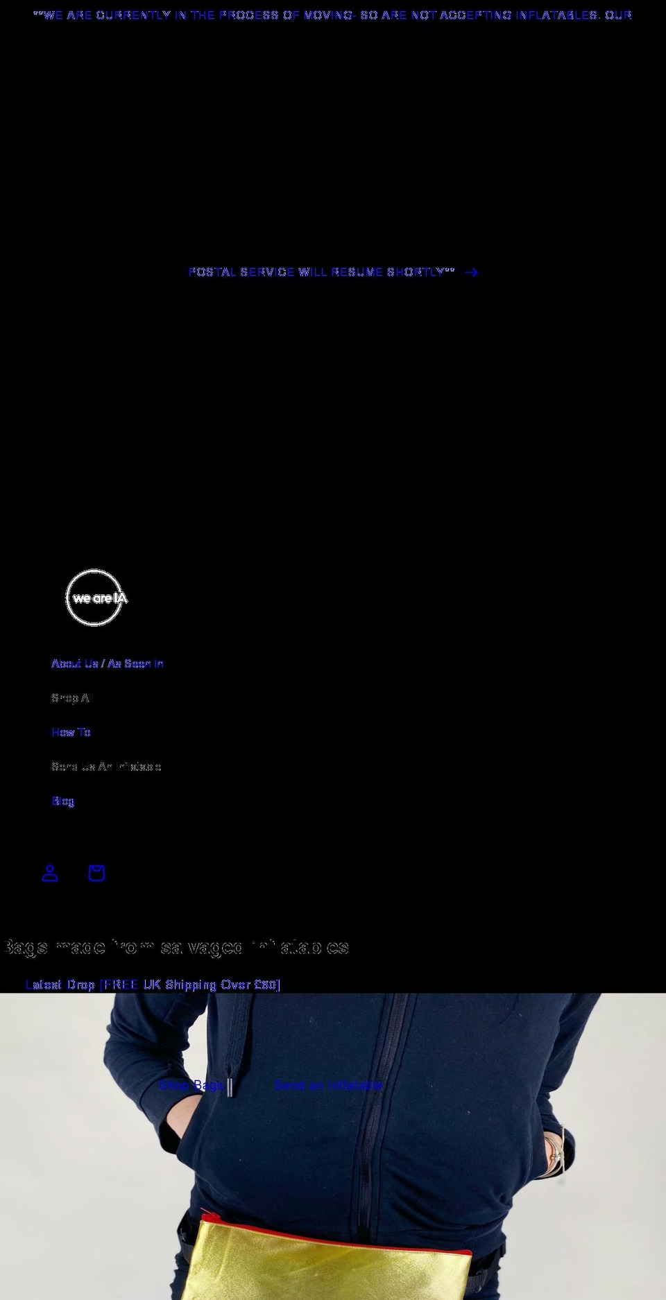 inflatableamnesty.com shopify website screenshot